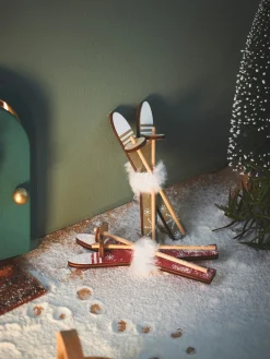 Miniatur-Ski-Set